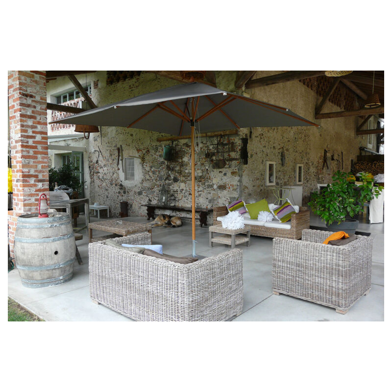 Ombrellone palo centrale Fibrasol wood Made in Italy - 300 x 300 cm