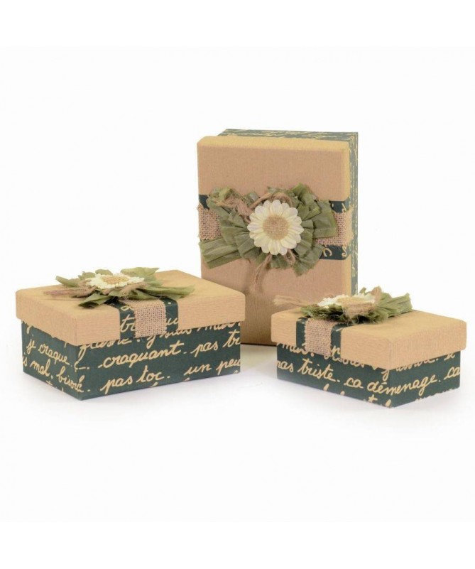 Scatole regalo in cartone e stoffa piccole - 3 pezzi