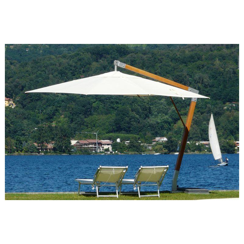 Ombrellone palo laterale Fibrasol wood Made in Italy - 300 x 400 cm