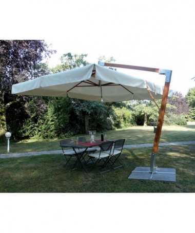 Ombrellone palo laterale Fibrasol wood Made in Italy - 350x350