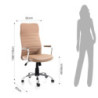 Poltrona Da Ufficio Wichita High Brown 76X20X59 Cm