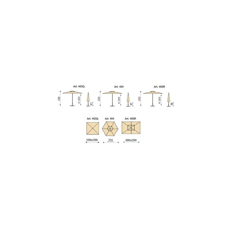 Ombrellone a palo centrale Trend Made in Italy diametro 300 cm