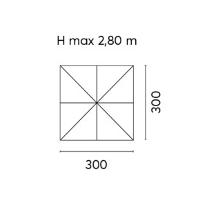 Zoom Ombrellone Nevada 3x3 Fusto Bianco Manov Telo Bianco Moia
