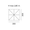 Ombrellone Nevada 3x3 Fusto Bianco Manov Telo Bianco Moia