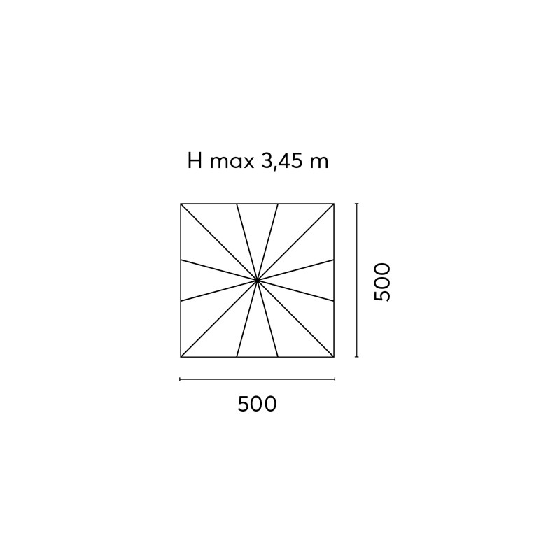 Ombrellone 5x5 Palo Centrale Antracite Moia | Ecru
