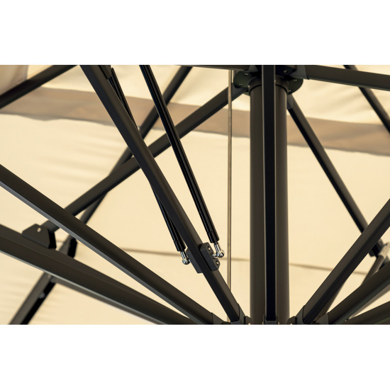 Ombrellone 5x5 Palo Centrale Antracite Moia | Ecru