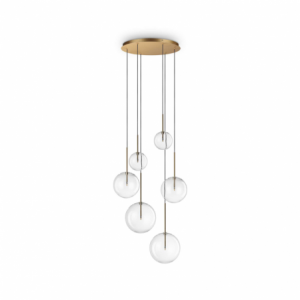 Lampada A Sospensione Equinoxe Sp6 Ottone Ideal-Lux