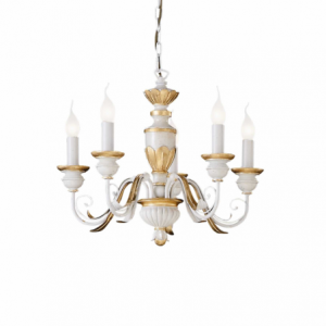 Lampada A Sospensione Firenze Sp5 Bianco Ideal-Lux