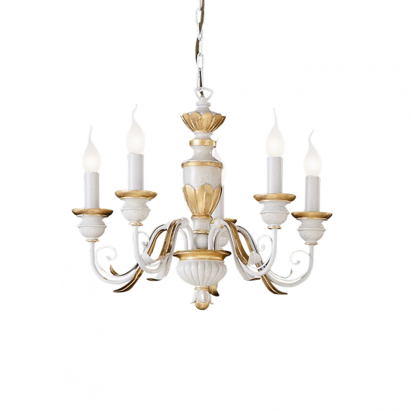 Lampada A Sospensione Firenze Sp5 Bianco Ideal-Lux