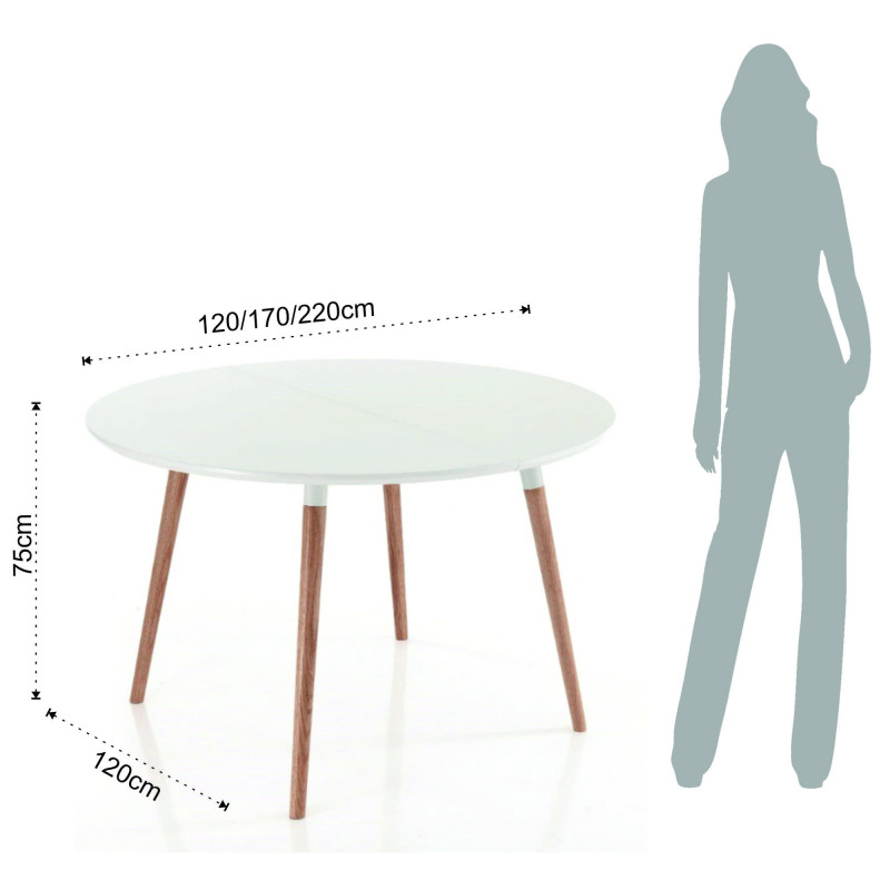 Tavolo Rotondo Allungabile Ego Wood  128X68X15 Cm