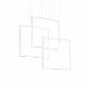 Lampada A Sospensione Frame Sp Quadrato Bianco Ideal-Lux