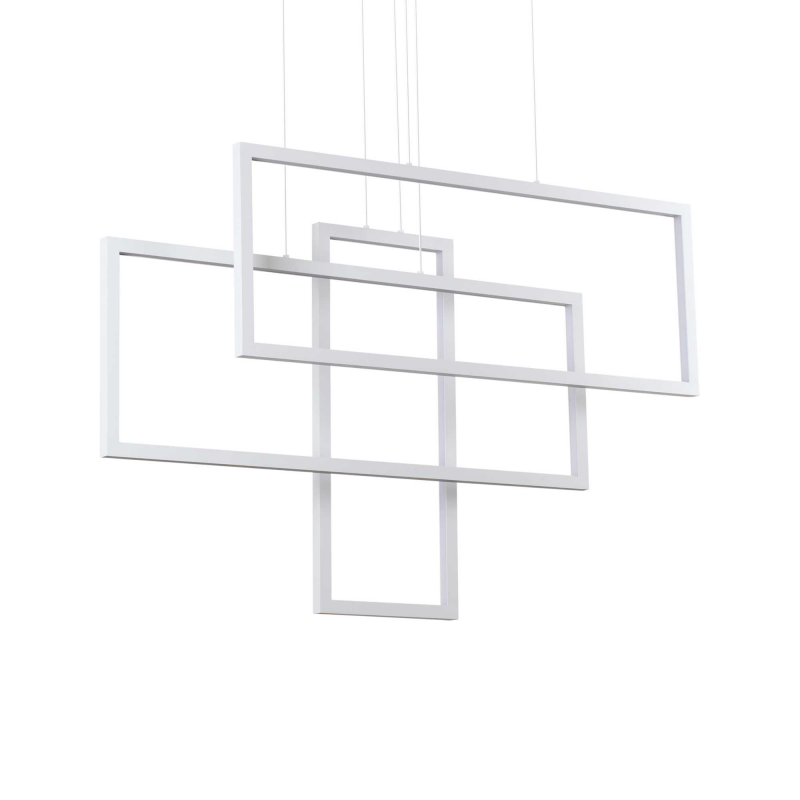 Lampada A Sospensione Frame Sp Rettangolo Bianco Ideal-Lux