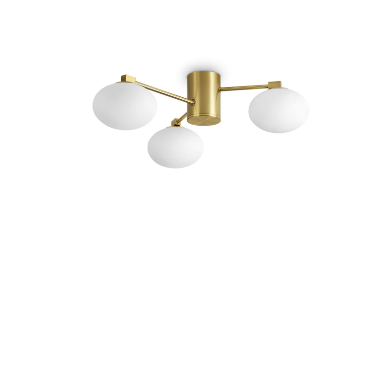 Lampada Da Soffitto Hermes Pl3 D60 Ottone Ideal-Lux