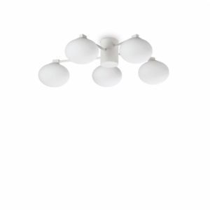 Lampada Da Soffitto Hermes Pl5 D60 Bianco Ideal-Lux