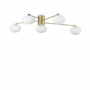 Lampada Da Soffitto Hermes Pl5 D90 Ottone Ideal-Lux