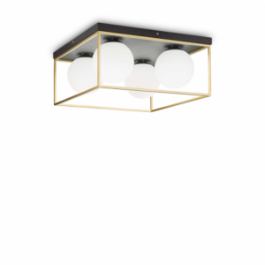 Lampada Da Soffitto Lingotto Pl4 Ottone Ideal-Lux