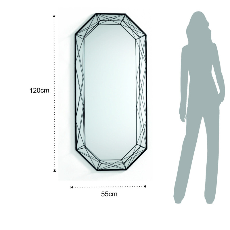 Specchiera Da Parete Diamond 120 60 X 125 H.14 Cm