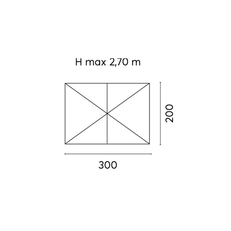 Ombrellone Alabama 3x2 Palo Laterale Antracite Maniglia Telo Ecru' Moia