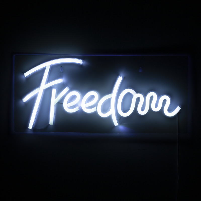 Scritta Luminosa Freedom 48 X 26 H3,5 Cm