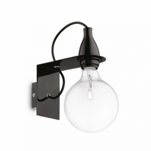 Lampada Da Parete Minimal Ap1 Nero Ideal-Lux
