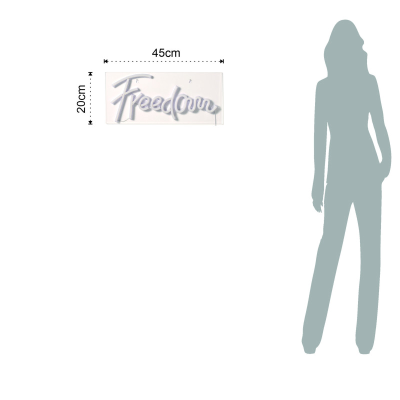 Scritta Luminosa Freedom 48 X 26 H3,5 Cm
