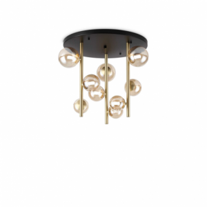 Lampada Da Soffitto Perlage Pl9 Ambra Ideal-Lux