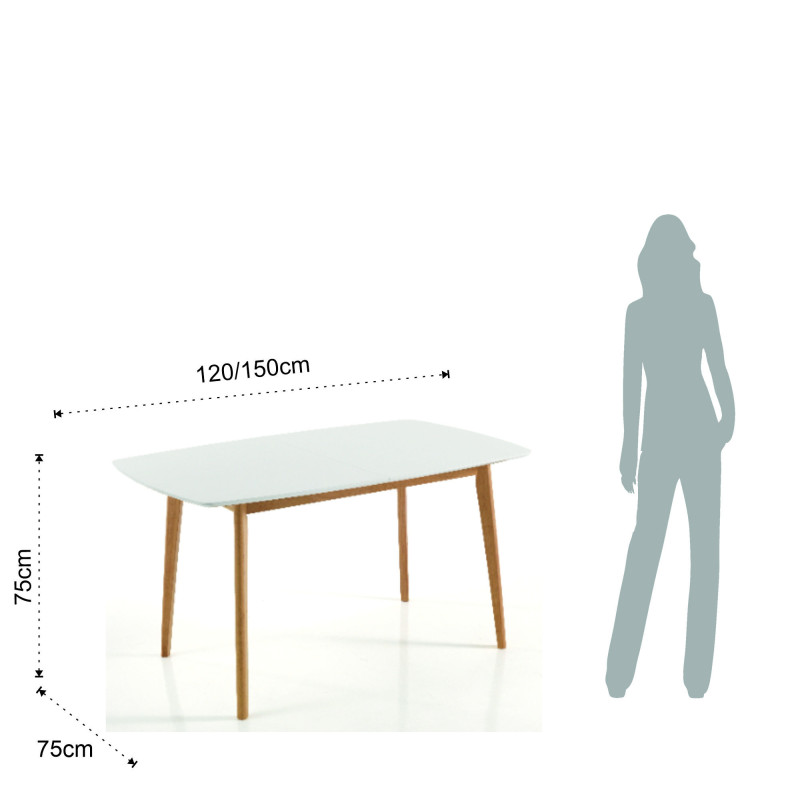 Tavolo Allungabile Still White / Wood 125 X 82 H.12 Cm