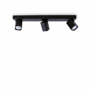 Lampada Da Soffitto Rudy Pl3 Square Nero Ideal-Lux
