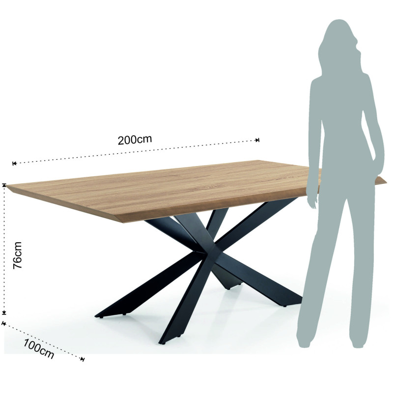 Tavolo Fisso Tips Oak 207 X 107 X 7 Cm