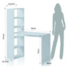 Libreria Scrivania Art 145,5 X 54 X 7,5 Cm