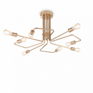 Lampada da soffitto Triumph PL8 ottone Ideal Lux classica 8 luci