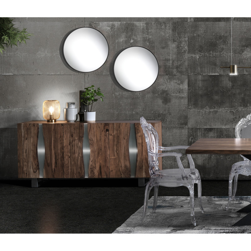 Specchio Da Parete Fit-A Black 62X62X5 Cm