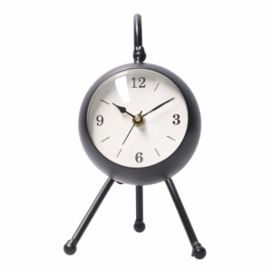 Zoom Orologio da tavolo metallo nero quadrante bianco cm12x13h21,5