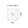 Ombrellone Colorado 3x3 Palo Laterale Bianco Moia