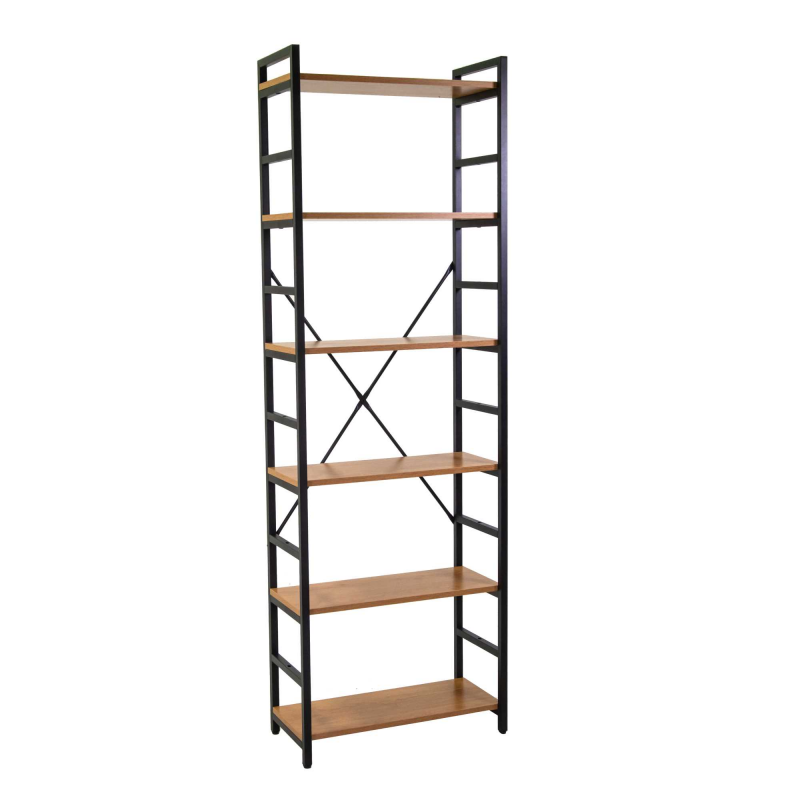 Scaffale metallo legno Achille 6 ripiani cm60x28h184,5