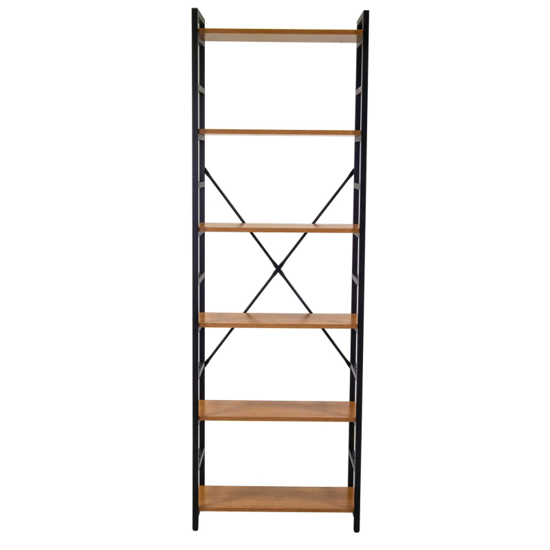 Scaffale metallo legno Achille 6 ripiani cm60x28h184,5