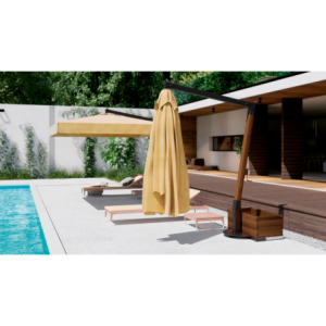 Zoom Ombrellone a braccio laterale in legno iroko impregnato Vespucci varie misure