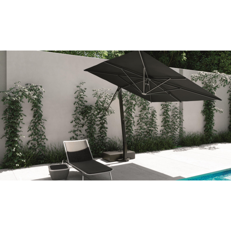 Ombrellone a braccio laterale in alluminio grigio antracite Horizon varie misure