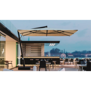 Ombrellone a braccio laterale in alluminio grigio antracite Eclisse varie misure