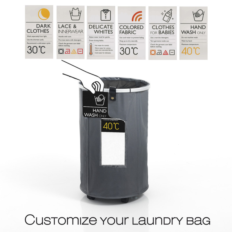 Cesto porta biancheria Laundry Round ø40 h65 cm con ruote — levanteshop.it