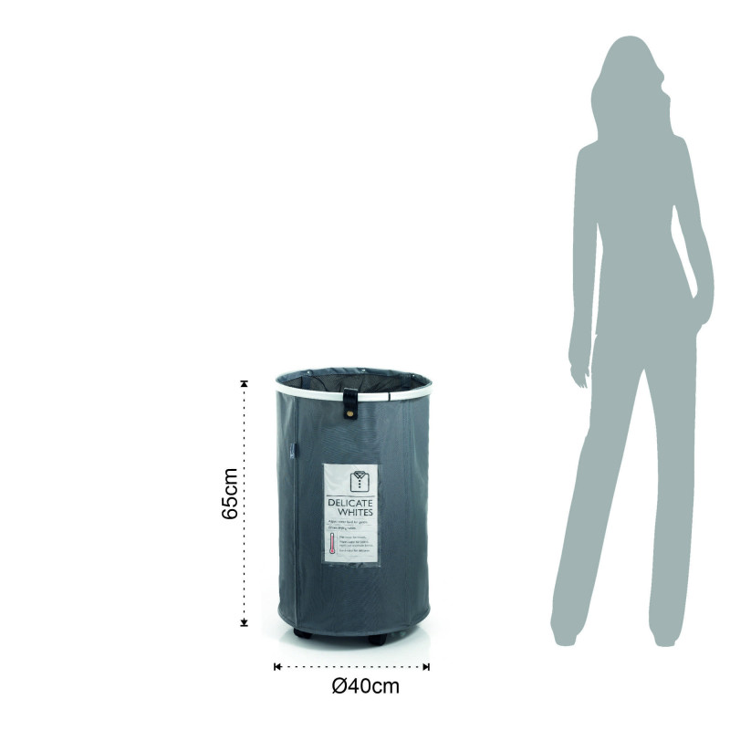 Cesto porta biancheria Laundry Round ø40 h65 cm con ruote — levanteshop.it