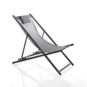 Sedia Sdraio Da Mare Milos Grey 132 X 62 X H.5 Cm