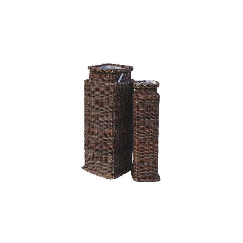 Colonna quadrata Set 2 Pezzi in vimini