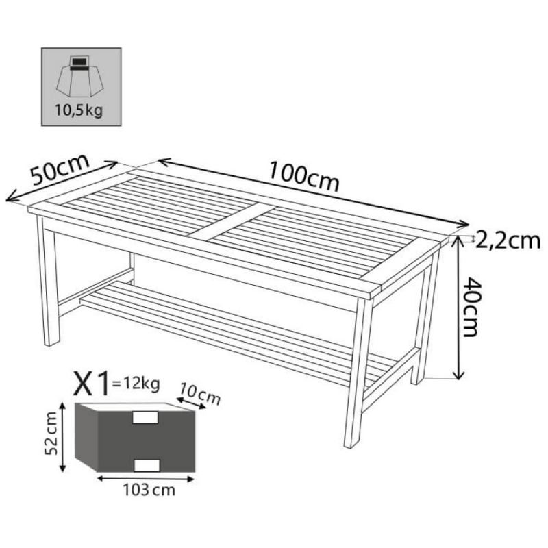 TAVOLINO 100 X 50
