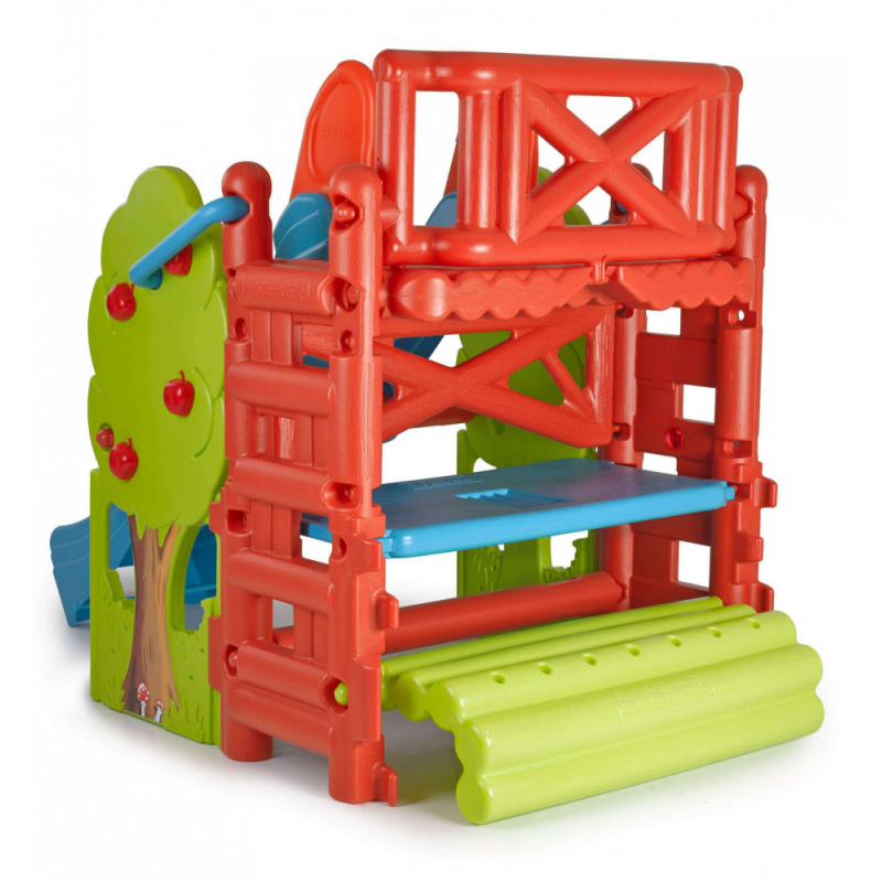 Casetta Bosco gioco da giardino multicolor con scivolo 200x125
