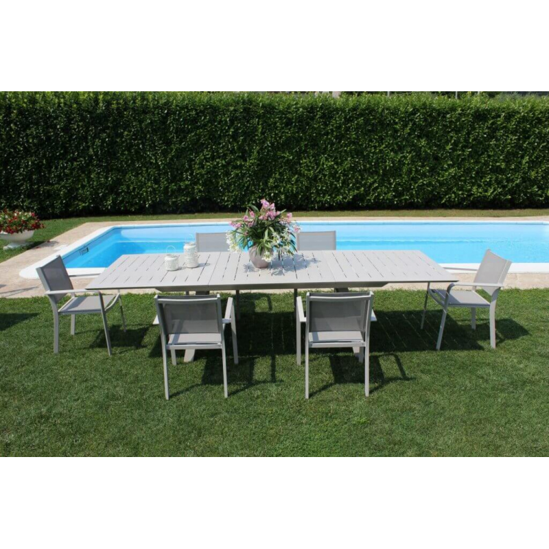 Tavolo Zante allungabile in alluminio 200-300x110 cm da esterno