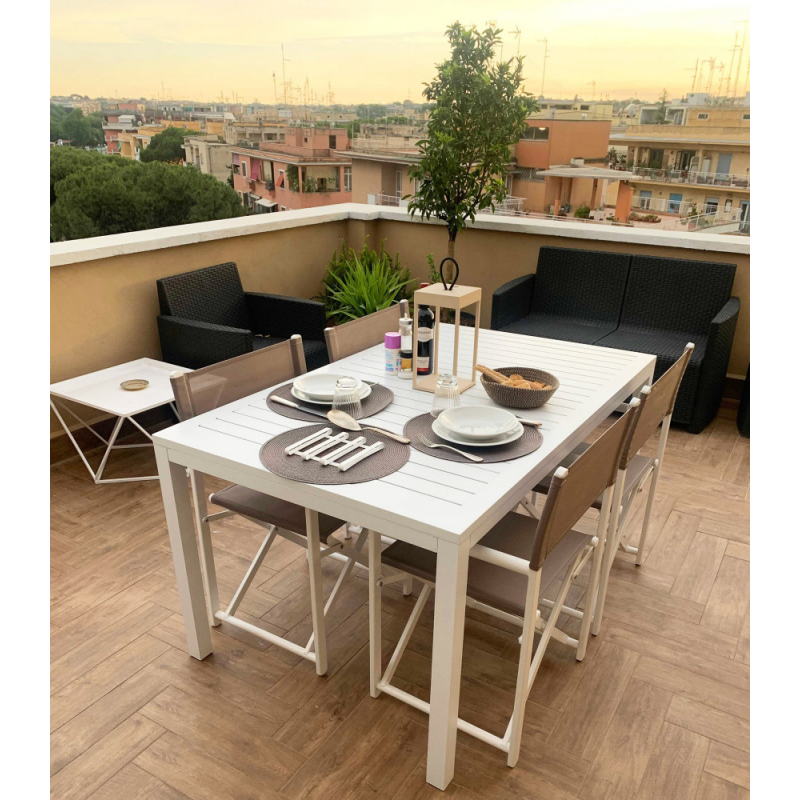 Tavolo Milo fisso in alluminio 150x90 cm da esterno resistente