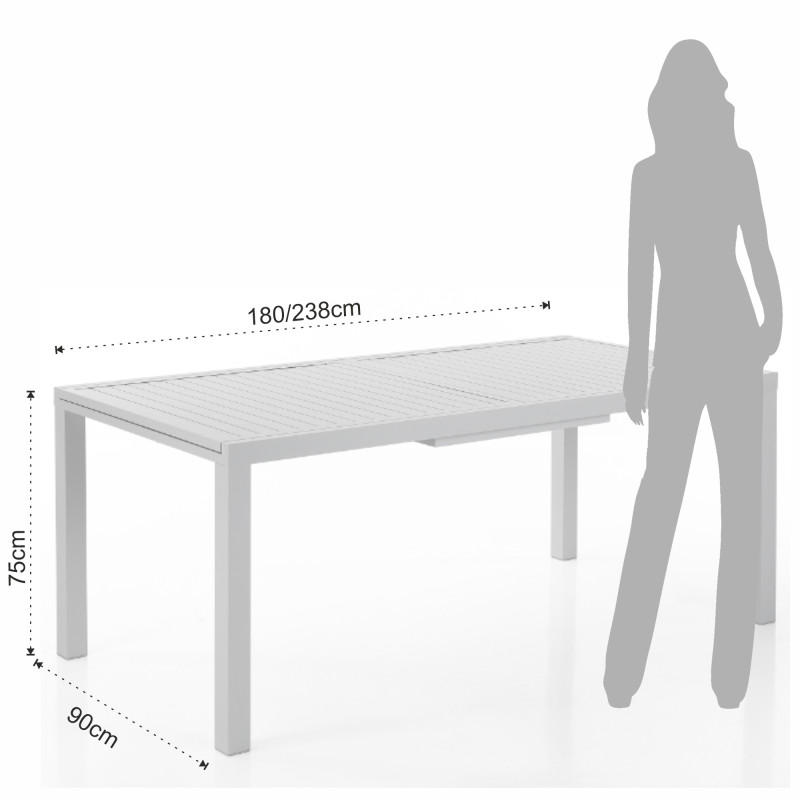 Tavolo Allungabile Nydri White - A 185 X 94 H11 Cm