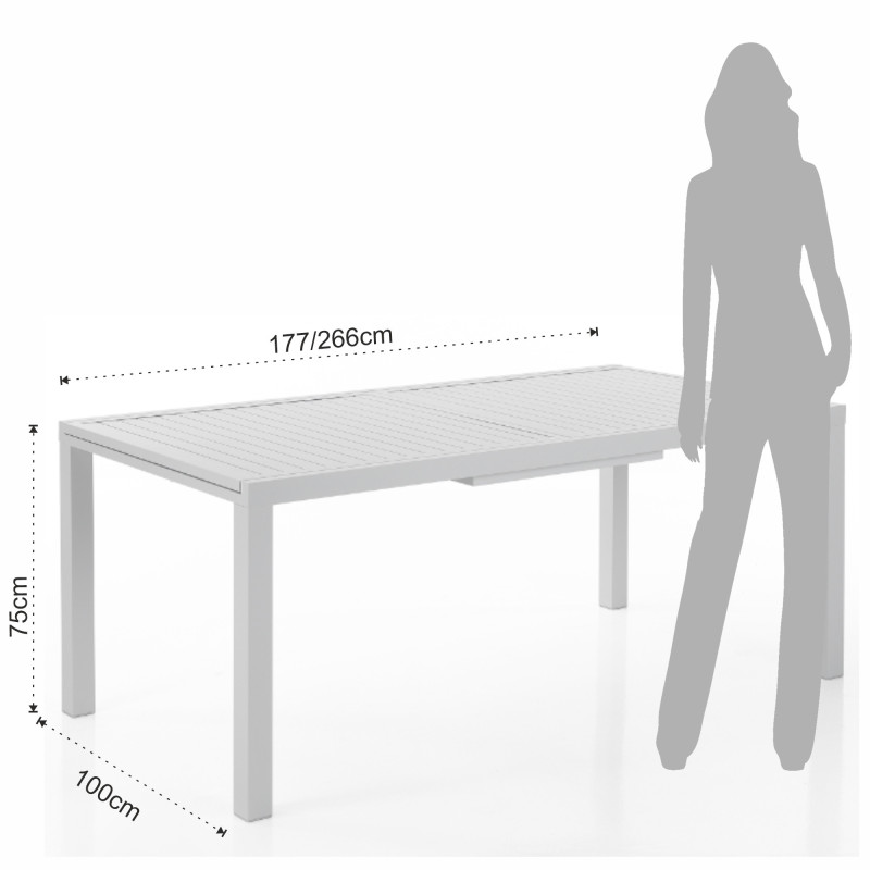 Tavolo Allungabile Nydri White - B 182 X 104 H11 Cm