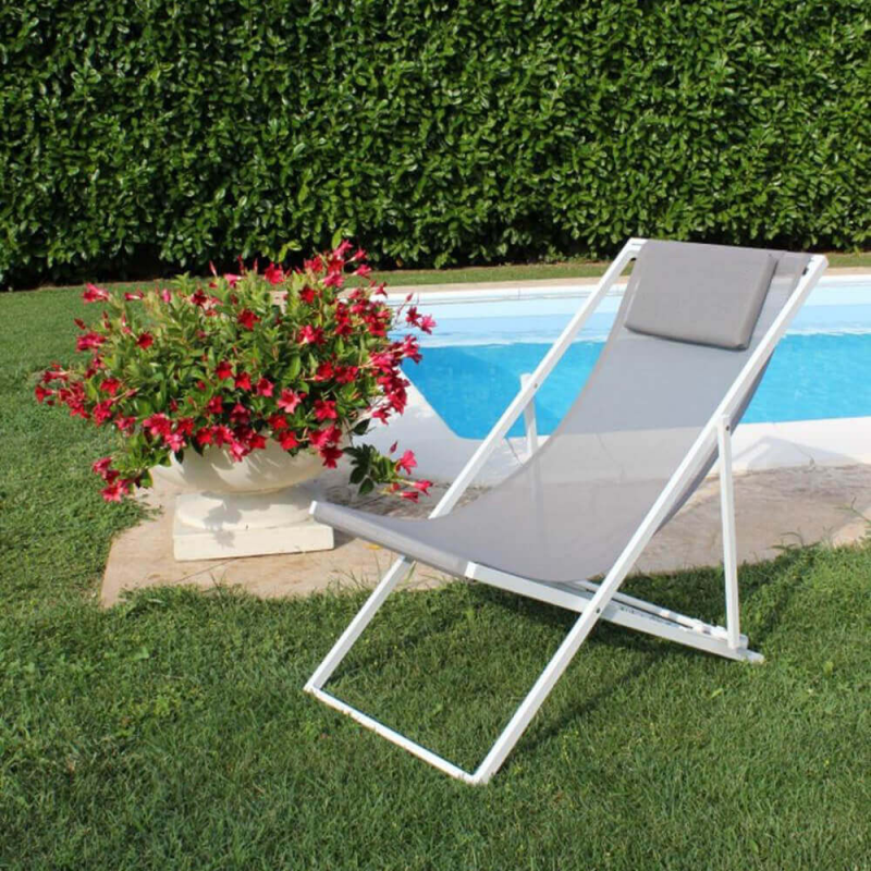 Sdraio Avana in Alluminio da Giardino Pieghevole e Comoda